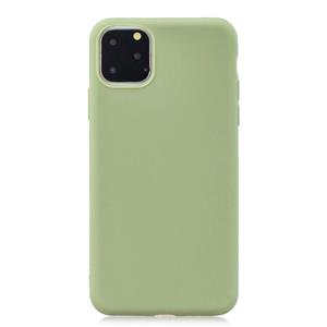 huismerk Solid Color Frosted TPU telefooncase voor iphone 13 (groene thee)