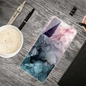 huismerk Voor Samsung Galaxy S21 Marble Shockproof TPU Beschermhoes (Abstract LichtRoze)