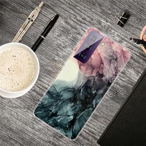 huismerk Voor Samsung Galaxy S21+ Marble Shockproof TPU Beschermhoes (Abstract Zwart)