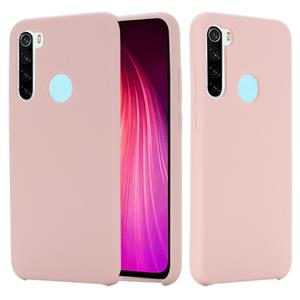 huismerk Voor Xiaomi Redmi Note 8 2021 Pure Kleur Vloeibare Siliconen Schokbestendige Volledige dekking Case (Pink)