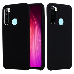 huismerk Voor Xiaomi Redmi Note 8 2021 Pure Kleur Vloeibare Siliconen Schokbestendige Volledige dekking Case (Zwart)