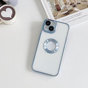 Huismerk Electroplating CD Texture Transparent Case For iPhone 13 Pro(Sierra Blue)