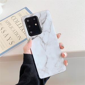 huismerk Voor Galaxy S20 Ultra Hoge Kwaliteit TPU Smooth Marbled IMD mobiele telefoon case (Witte F6)