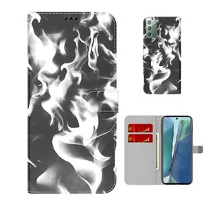 huismerk Voor Samsung Galaxy Note20 Cloud Fog Patroon Horizontale Flip Leren Case met Houder & Card Slot & Portemonnee (Zwart)