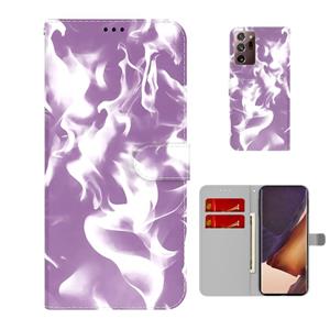 huismerk Voor Samsung Galaxy Note20 Ultra Cloud Fog Pattern Horizontal Flip Lederen Case met Houder & Card Slot & Portemonnee (Paars)