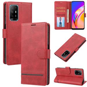 huismerk For OPPO A94 5G / A95 5G Classic Wallet Flip Leather Phone Case(Red)