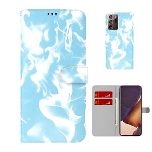 huismerk Voor Samsung Galaxy Note20 Ultra Cloud Fog Patroon Horizontale Flip Lederen Hoesje met Houder & Kaartsleuf & Portemonnee (Hemelsblauw)