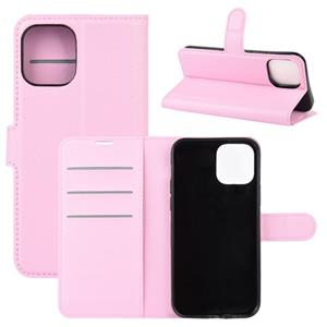 huismerk Voor iPhone 12 mini Litchi Textuur Horizontale Flip Beschermhoes met Houder & Kaartsleuven > Portemonnee (Roze)