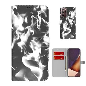 huismerk Voor Samsung Galaxy Note20 Ultra Cloud Fog Patroon Horizontale Flip Leren Case met Houder & Card Slot & Portemonnee (Zwart)