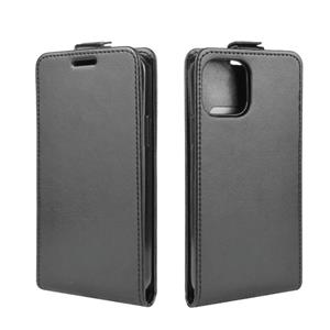 huismerk Voor iPhone 12 R64 Texture Single Vertical Flip Leather Beschermhoes met kaartslots & fotoframe(zwart)