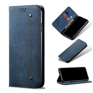 huismerk Denim Texture Casual Style Horizontal Flip Leather Case with Holder & Card Slots & Wallet For iPhone 13 Mini(Blue)