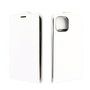 huismerk Voor iPhone 12 R64 Texture Single Vertical Flip Leather Beschermhoes met kaartslots & fotoframe(wit)