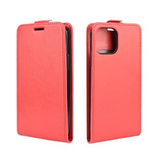 huismerk Voor iPhone 12 R64 Texture Single Vertical Flip Leather Beschermhoes met kaartslots & fotoframe(rood)