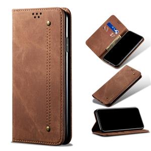 huismerk Denim Texture Casual Style Horizontal Flip Leren Case met Houder & Card Slots & Portemonnee voor iPhone 13 Pro (Brown)