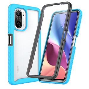 huismerk Voor Xiaomi POCO F3 / Redmi K40 Starry Sky Solid Color Serie Shockproof PC + TPU-beschermhoes met PET-film (Sky Blue)