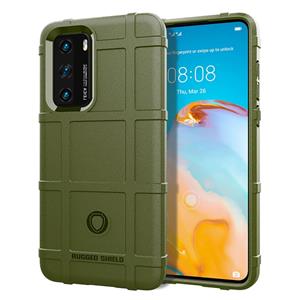 Huismerk Voor Huawei P40 Pro Full Coverage Shockproof TPU Case (Army Green)