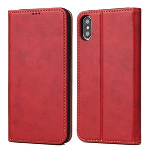 huismerk Horizontale Flip PU lederen draagtas voor iPhone XS Max met houder & kaartsleuven & portemonnee (rood)