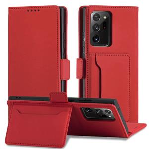 huismerk Voor Samsung Galaxy Note20 Sterke Magnetisme Liquid Feel Horizontale Flip Lederen case met Holder & Card Slots & Wallet(Red)