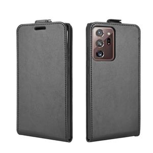 huismerk Voor Samsung Galaxy Note20 Ultra 5G R64 Texture Single Vertical Flip Leather Beschermhoes met kaartslots & fotoframe(zwart)