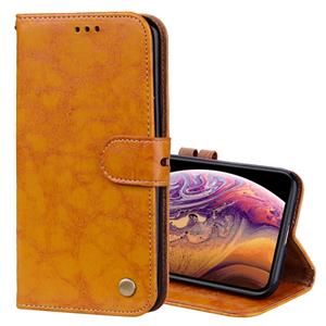 huismerk Business stijl olie Wax textuur horizontale Flip lederen case voor iPhone XS Max met houder & kaartsleuven & portemonnee (geel)