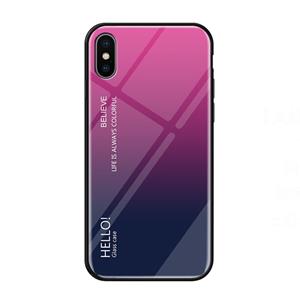 huismerk Gradiënt kleur glas Case voor iPhone XS Max (magenta)