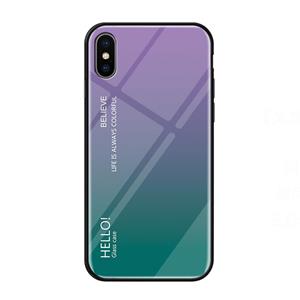 huismerk Gradiënt kleur glas Case voor iPhone XS Max (paars)