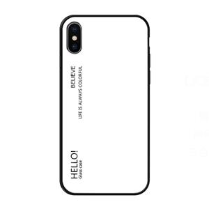 huismerk Gradiënt kleur glas Case voor iPhone XS Max (wit)