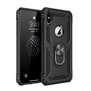 huismerk Sergeant Armor Shockproof TPU + PC beschermhoes voor iPhone XS Max met 360 graden rotatie houder (zwart)