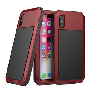 huismerk Metalen schokbestendige waterdichte beschermhoes voor iPhone XS Max (rood)