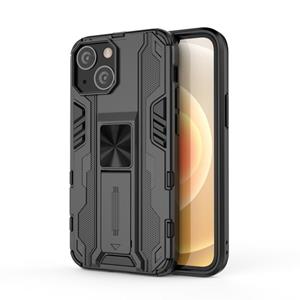 huismerk Supersonic PC + TPU Shock-proof Protective Case with Holder For iPhone 13 mini(Black)