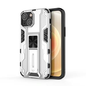 huismerk Supersonic PC + TPU Shock-proof Protective Case with Holder For iPhone 13 mini(Silver)