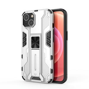 huismerk Supersonic PC + TPU Shock-proof Protective Case with Holder For iPhone 13(Silver)