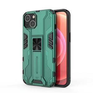 huismerk Supersonic PC + TPU Shock-proof Protective Case with Holder For iPhone 13(Green)