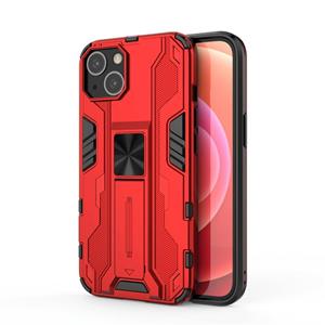 huismerk Supersonic PC + TPU Shock-proof Protective Case with Holder For iPhone 13(Red)