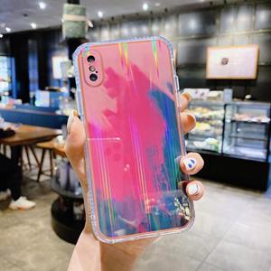 huismerk IMD rendering aquarel Aurora patroon schokbestendige TPU + pc beschermhoes voor iPhone XS / X (Berry Kleur)