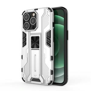 huismerk Supersonic PC + TPU Schokbestendig Beschermhoesje met Houder Voor iPhone 13 Pro (Zilver)