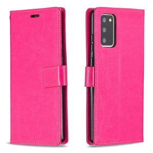 huismerk Voor Samsung Galaxy A32 5G Crazy Horse Textuur Horizontale Flip Lederen Case met Houder & Card Slots & Portemonnee & Fotolijst (Roze)