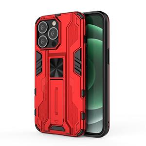 huismerk Supersonic PC + TPU Shock-proof Protective Case with Holder For iPhone 13 Pro(Red)