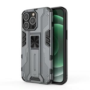 huismerk Supersonic PC + TPU Shock-proof Protective Case with Holder For iPhone 13 Pro(Grey)