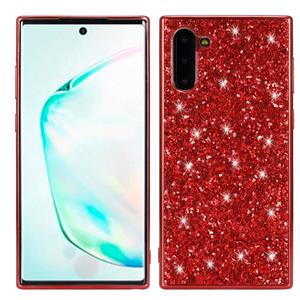 huismerk Plating glittery poeder schokbestendig TPU Case voor Galaxy Note 10 (rood)