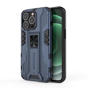 huismerk Supersonic PC + TPU Shock-proof Protective Case with Holder For iPhone 13 Pro(Blue)