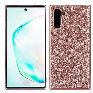 huismerk Plating glittery poeder schokbestendig TPU Case voor Galaxy Note 10 (Rose Gold)