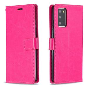 huismerk Voor Samsung Galaxy A52 5G / 4G Crazy Horse Textuur Horizontale Flip Leren Case met Houder & Card Slots & Portemonnee & Fotolijst (Pink)