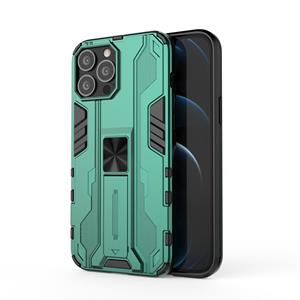 huismerk Supersonic PC + TPU Shock-proof Protective Case with Holder For iPhone 13 Pro Max(Green)