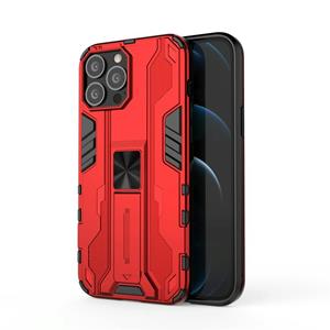 huismerk Supersonic PC + TPU Shock-proof Protective Case with Holder For iPhone 13 Pro Max(Red)