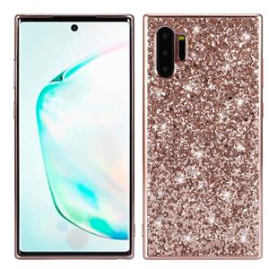 huismerk Plating glittery poeder schokbestendig TPU Case voor Galaxy Note 10 + (Rose Gold)