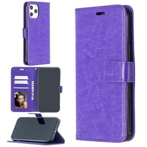 huismerk Crazy Horse Texture Horizontal Flip Leather Case with Holder & Card Slots & Wallet & Photo Frame For iPhone 13 mini(Purple)