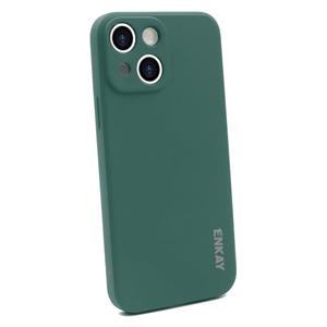 Hat-Prince ENKAY Liquid Silicone Shockproof Protective Case Cover for iPhone 13 mini(Dark Green)