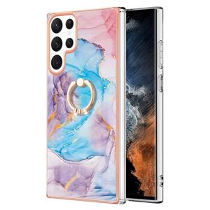 huismerk Voor Samsung Galaxy M33 5G Camouflage Armor Standstand TPU + PC magnetische telefoonhoesje