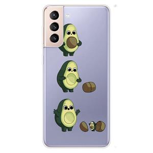 huismerk Voor Samsung Galaxy S22 5G Gekleurde Tekening Patroon Zeer transparante TPU Telefoon Beschermhoes (Avocado)